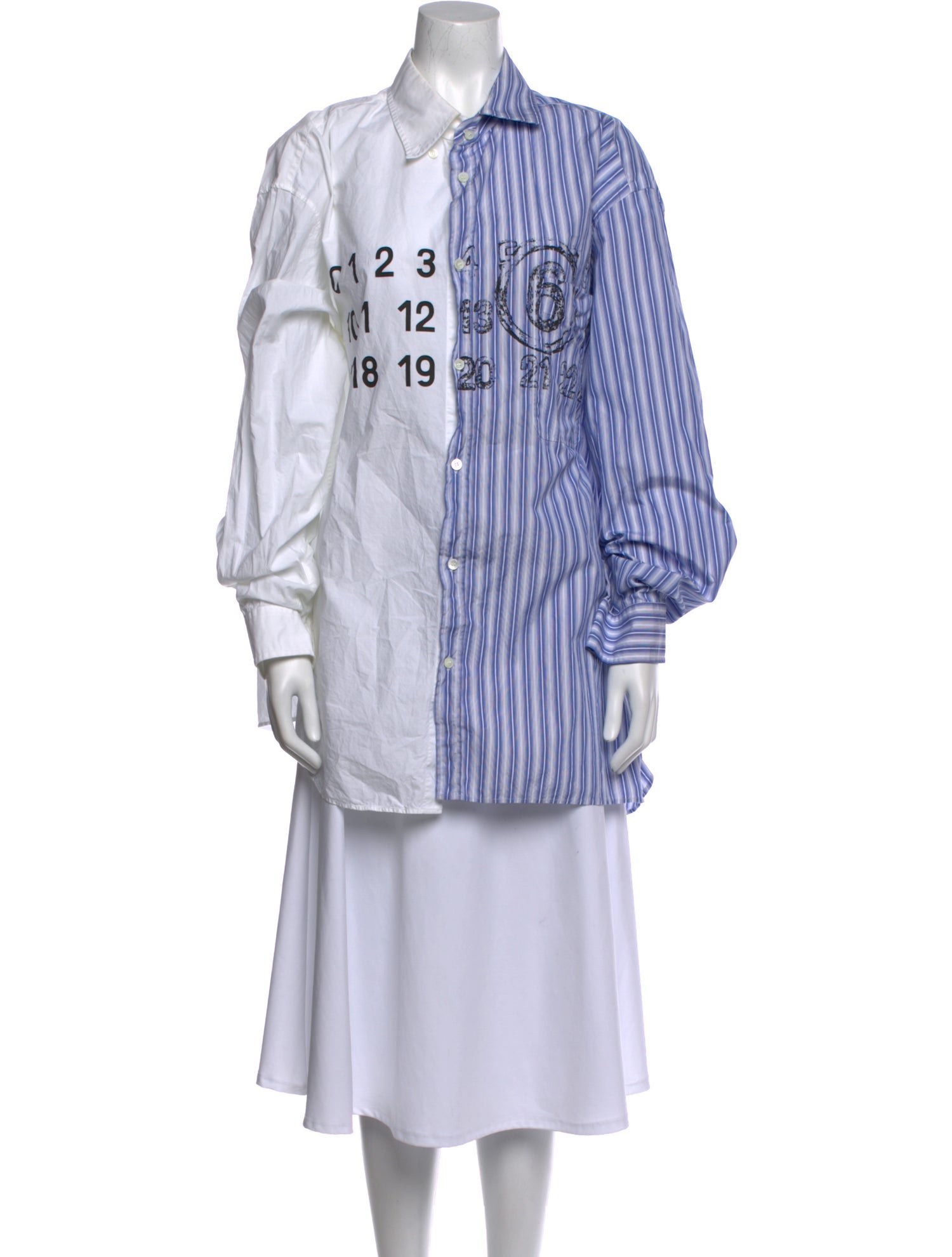 MM6 Maison Margiela Striped Long Sleeve Button-Up Top