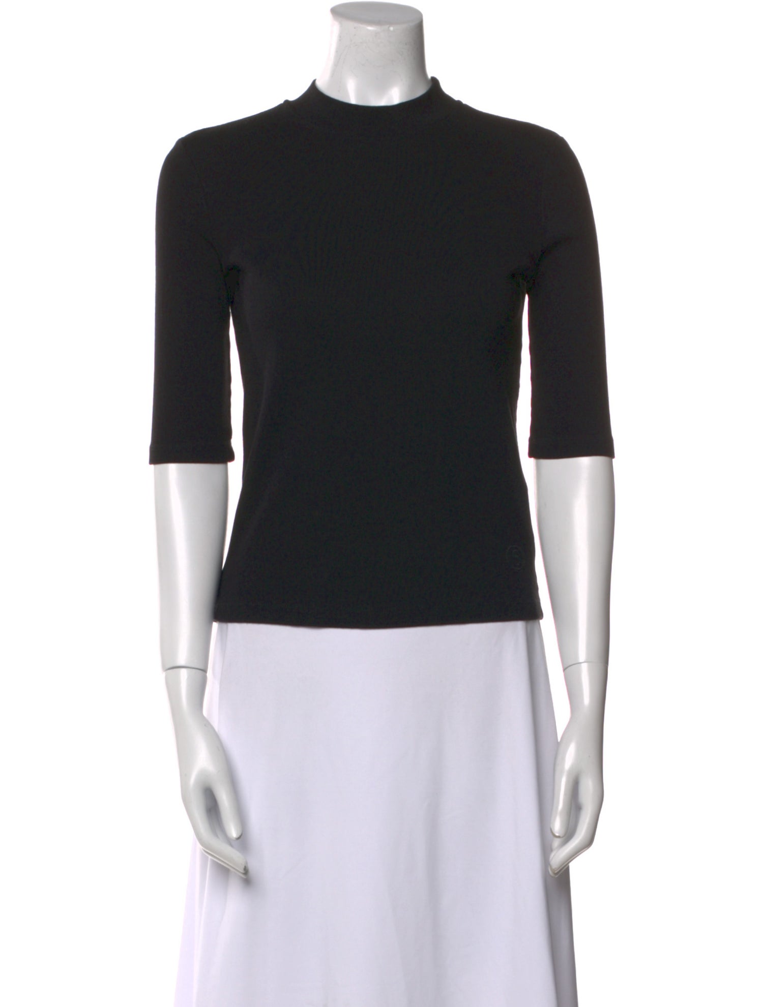 MM6 Maison Margiela Mock Neck Short Sleeve Top