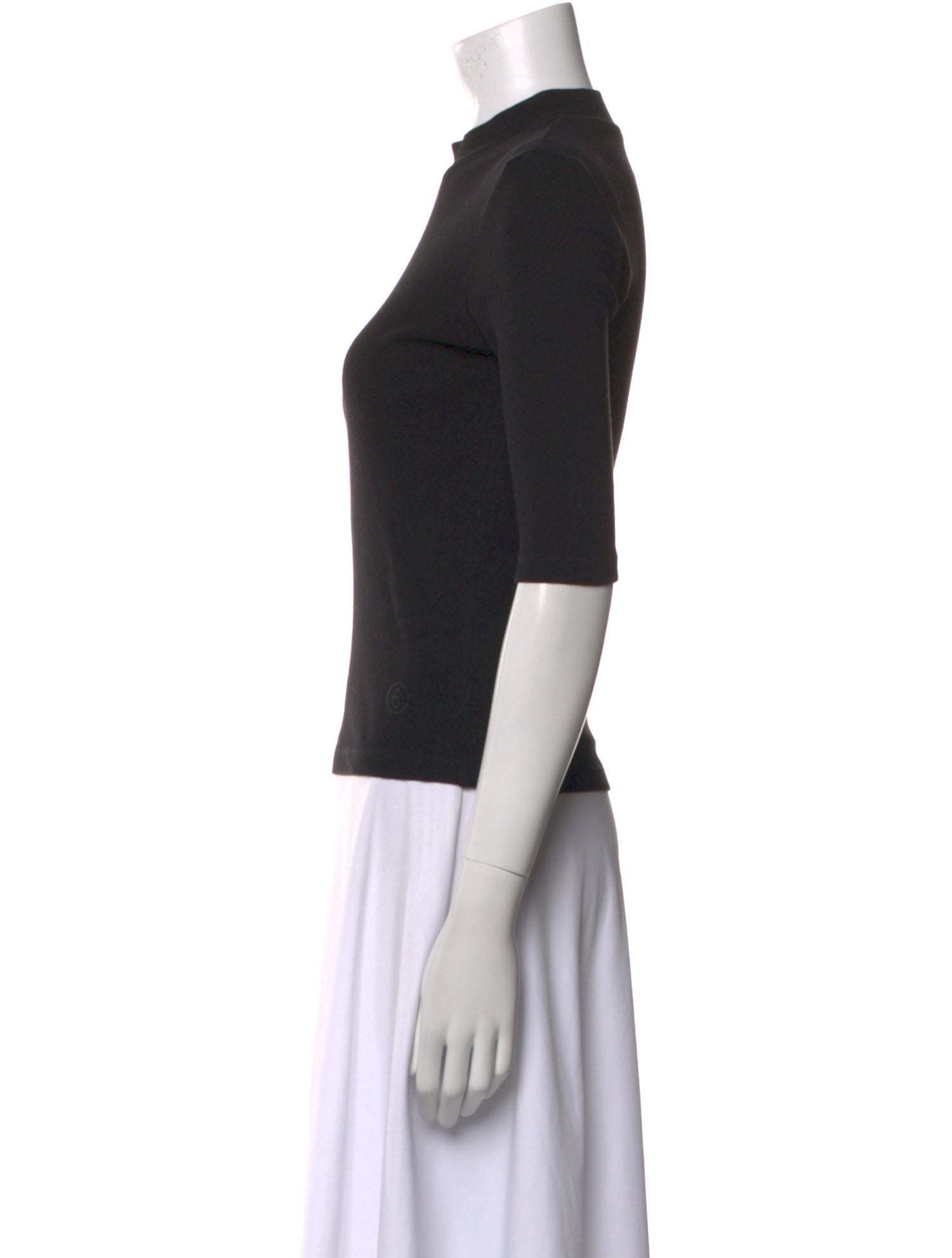 MM6 Maison Margiela Mock Neck Short Sleeve Top