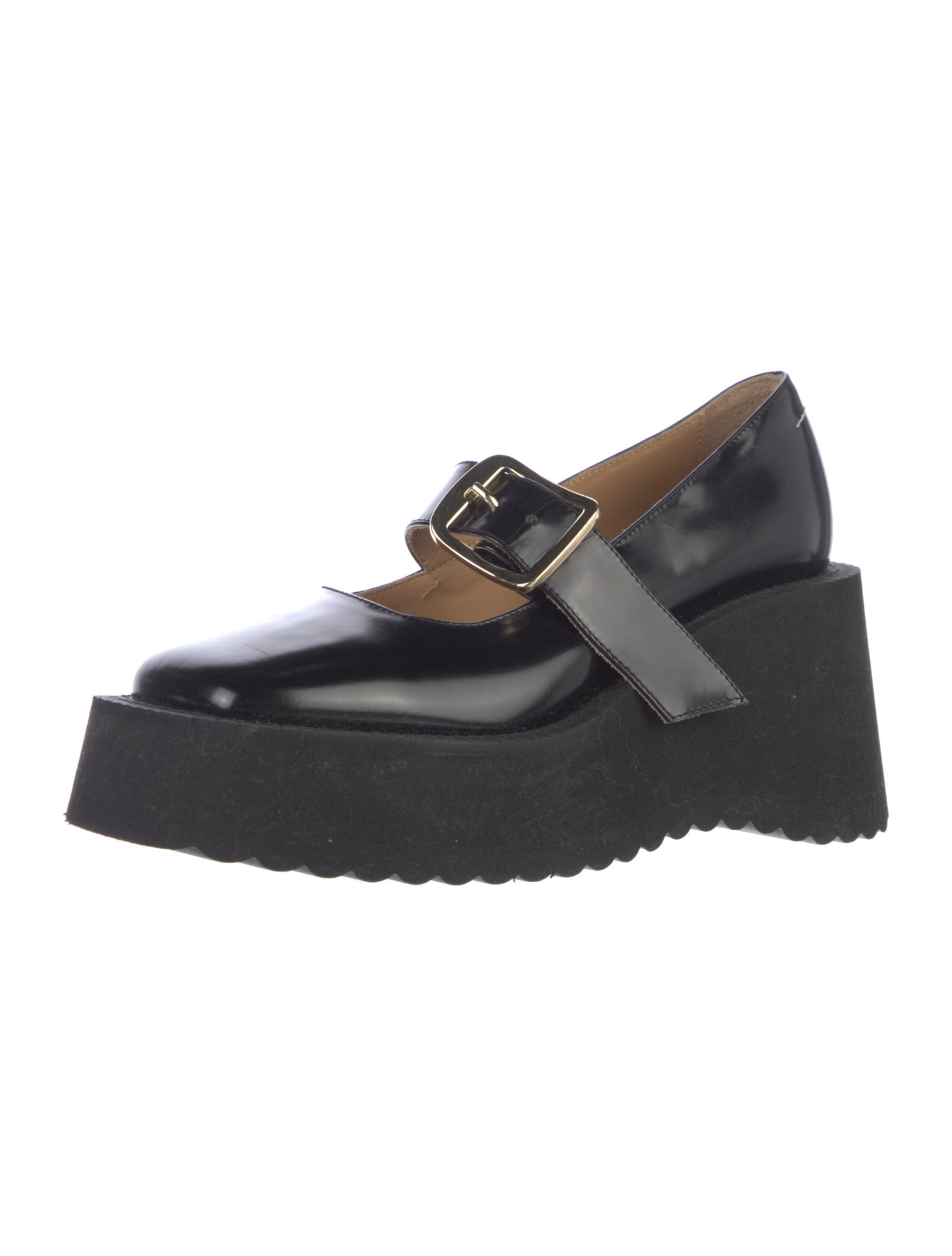 MM6 Maison Margiela Patent Leather Mary Jane Flats