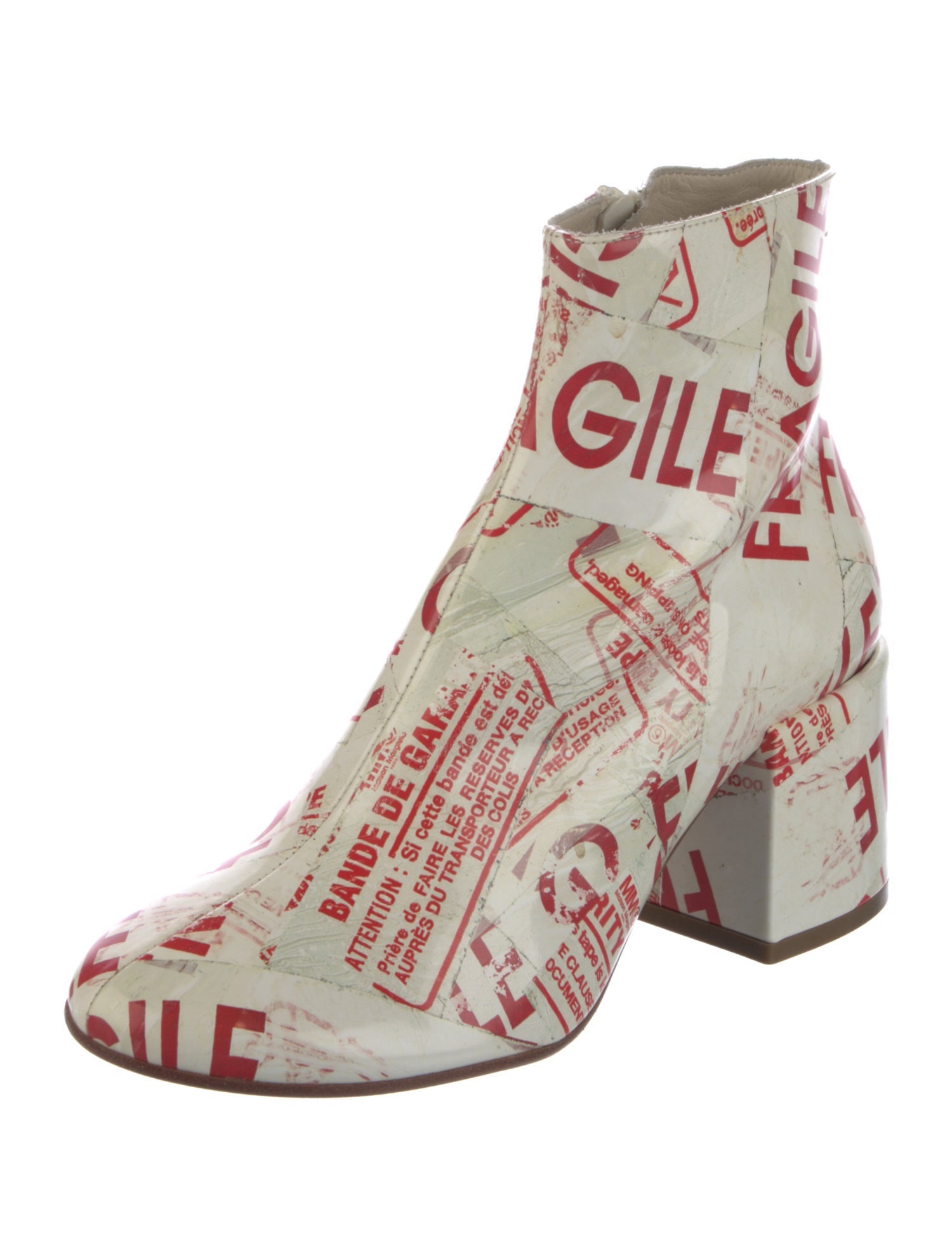 MM6 Maison Margiela Leather Printed Boots