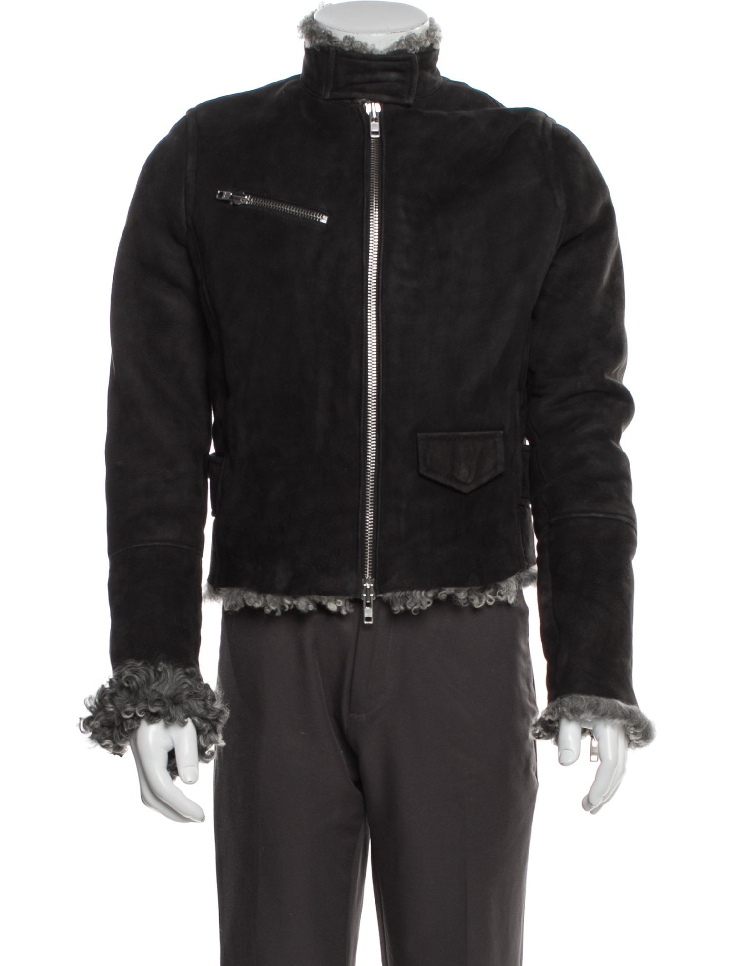 MM6 Maison Margiela Lamb Fur Moto Jacket