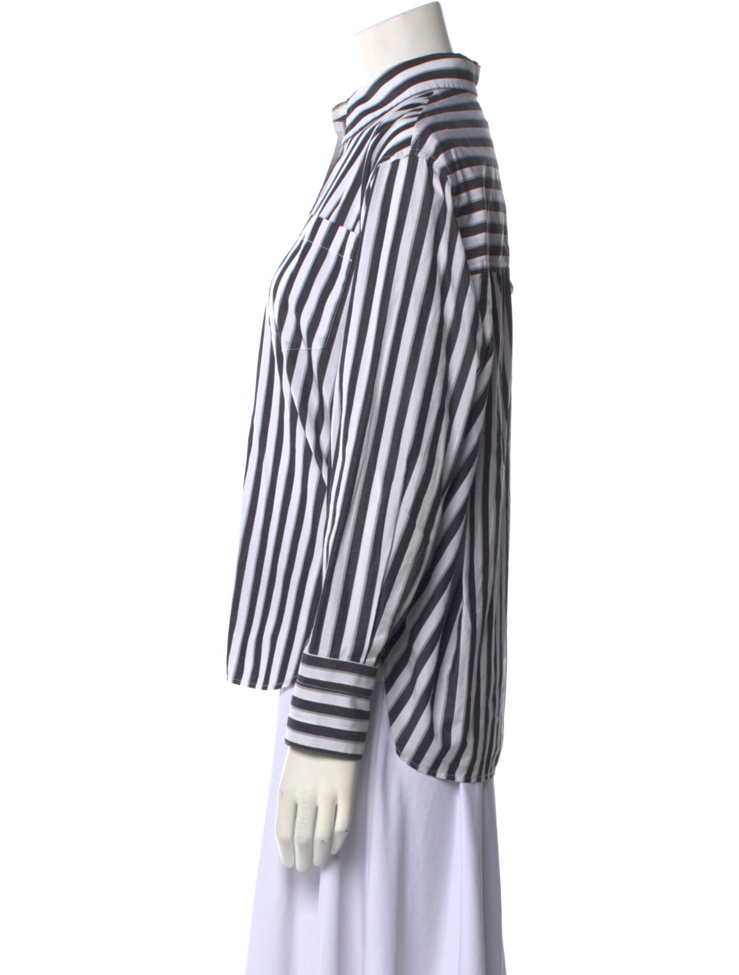 Maria McManus Striped Long Sleeve Button-Up Top
