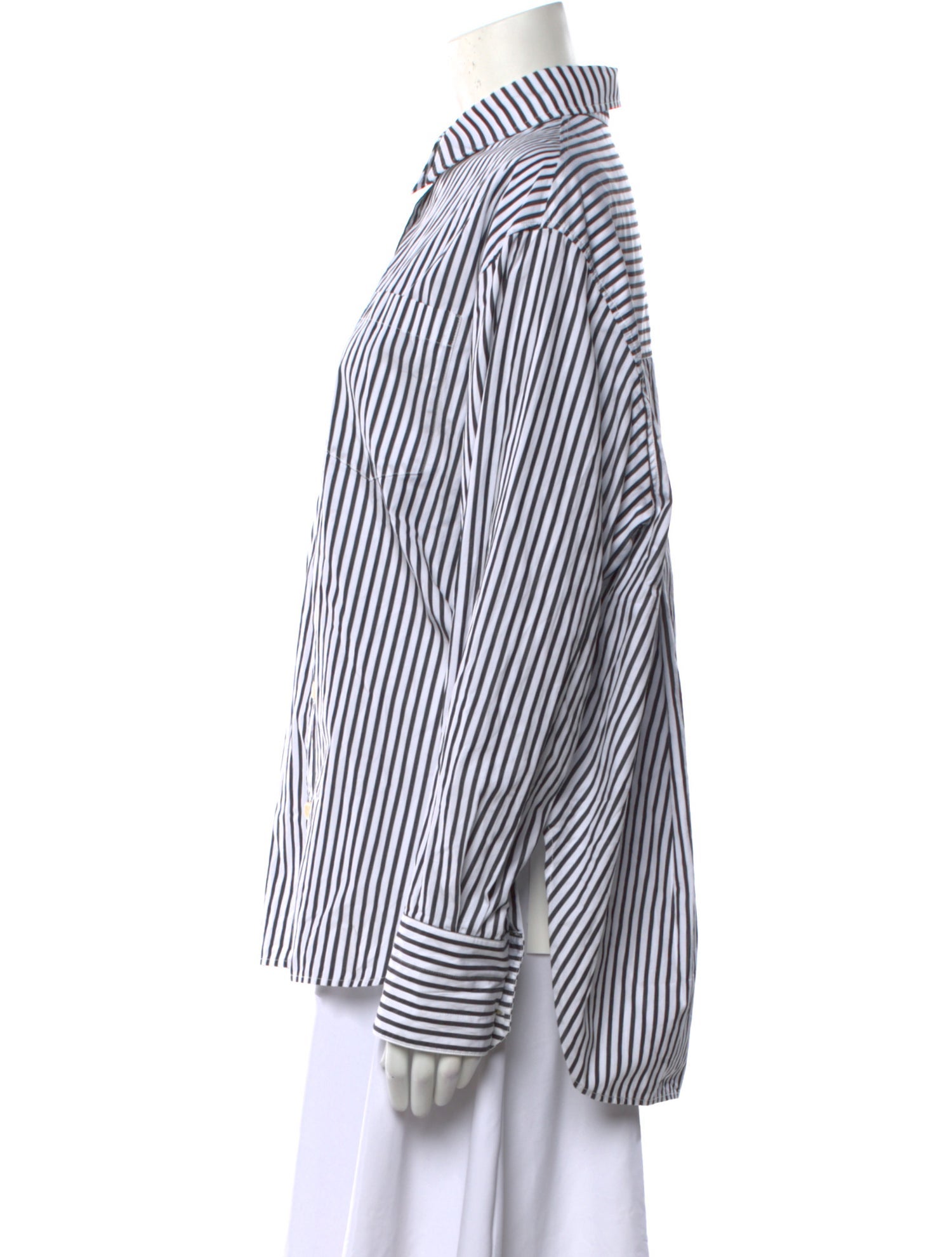 Maria McManus Striped Long Sleeve Button-Up Top