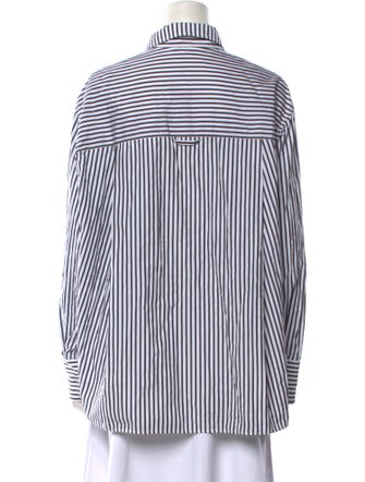 Maria McManus Striped Long Sleeve Button-Up Top
