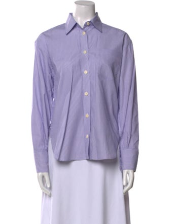 Maria McManus Striped Long Sleeve Button-Up Top