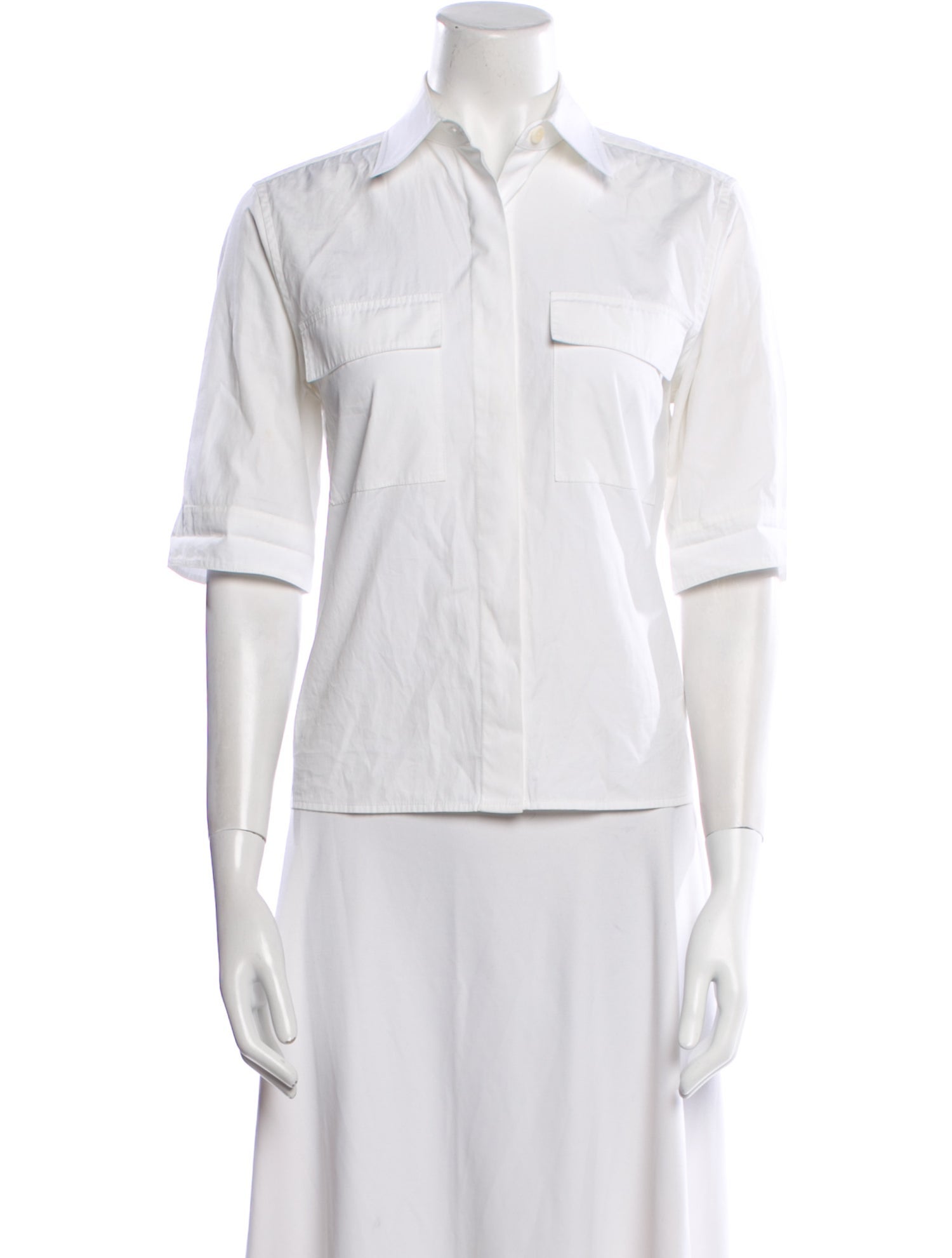 Maria McManus Three-Quarter Sleeve Button-Up Top