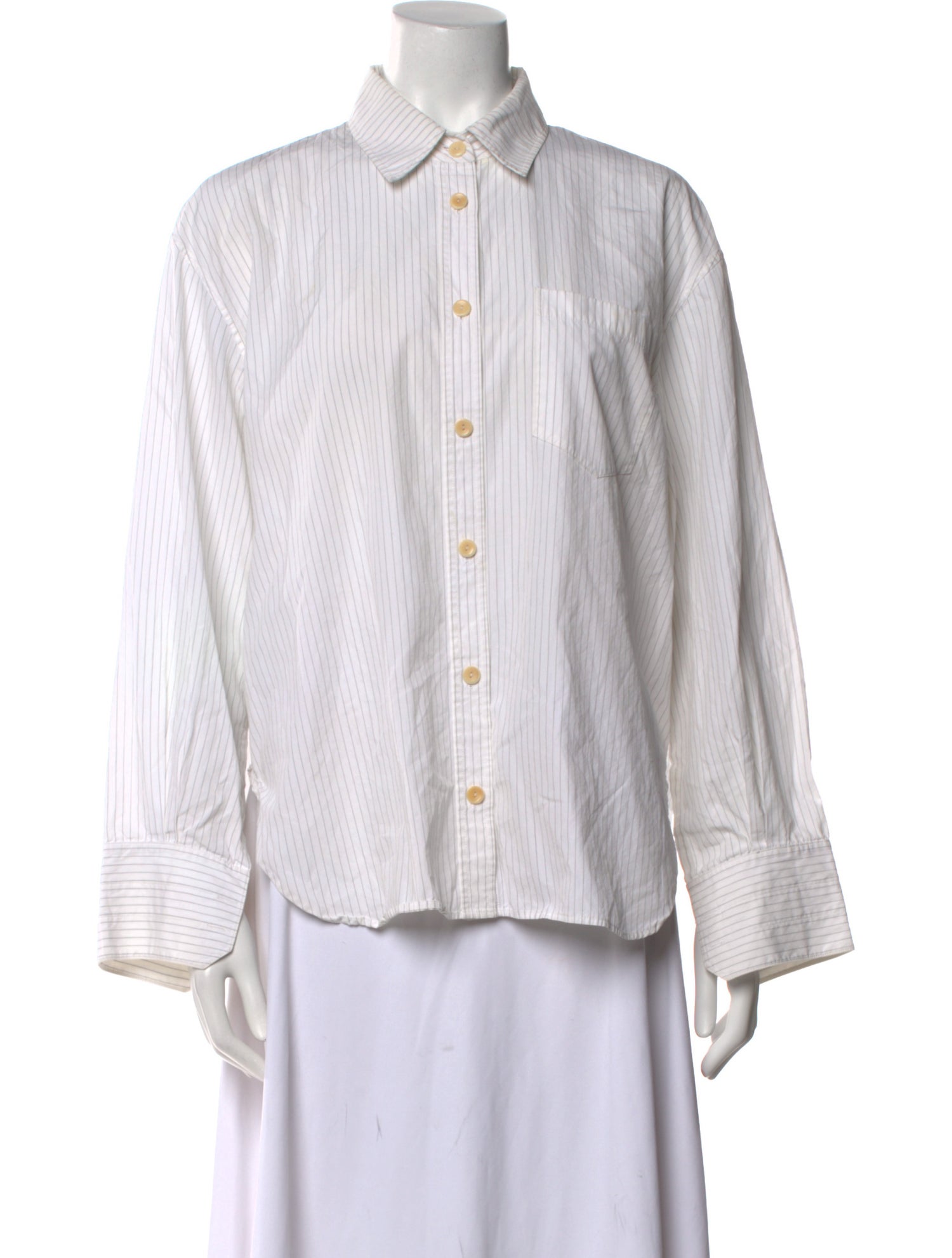 Maria McManus Striped Long Sleeve Button-Up Top