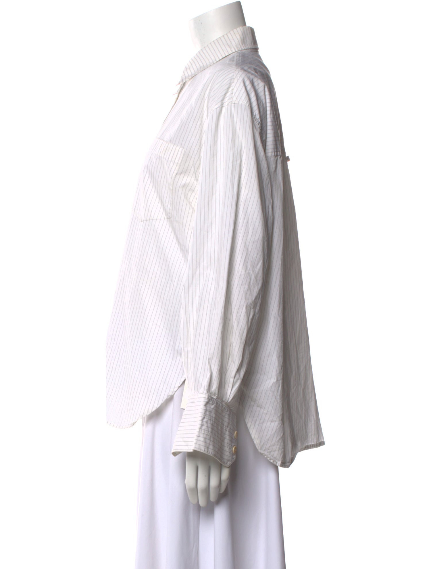 Maria McManus Striped Long Sleeve Button-Up Top