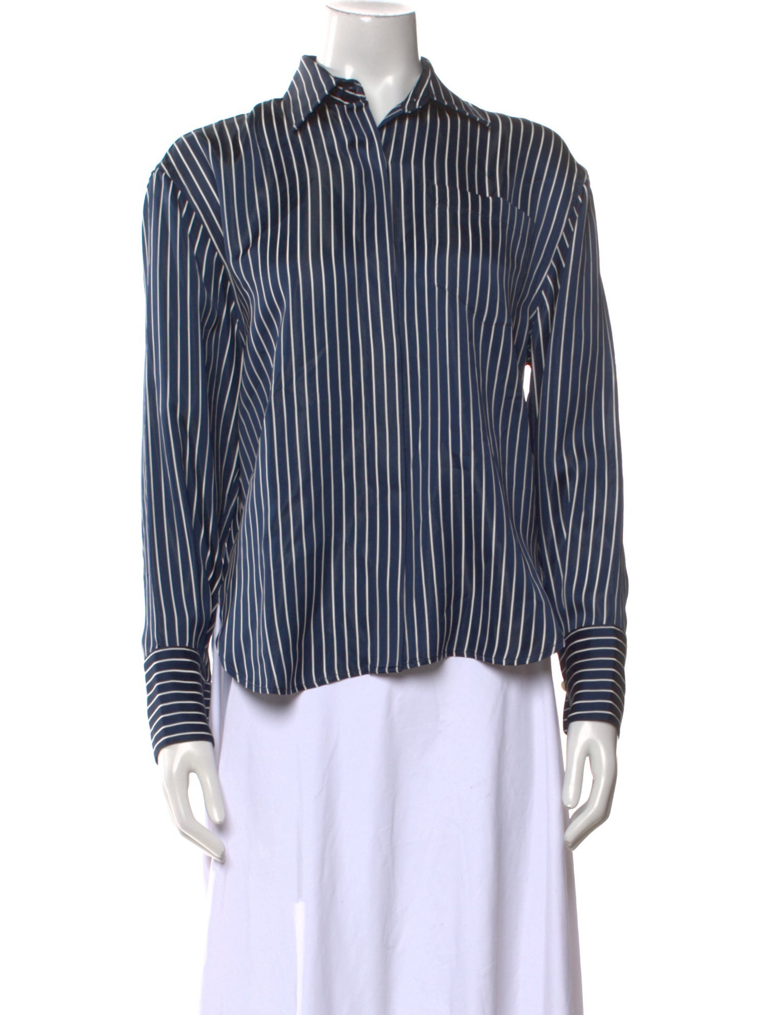 Maria McManus Striped Long Sleeve Button-Up Top