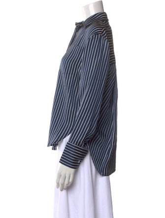 Maria McManus Striped Long Sleeve Button-Up Top