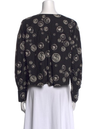 Maria McManus Printed V-Neck Blouse