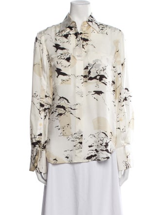 Maria McManus Floral Print Long Sleeve Button-Up Top