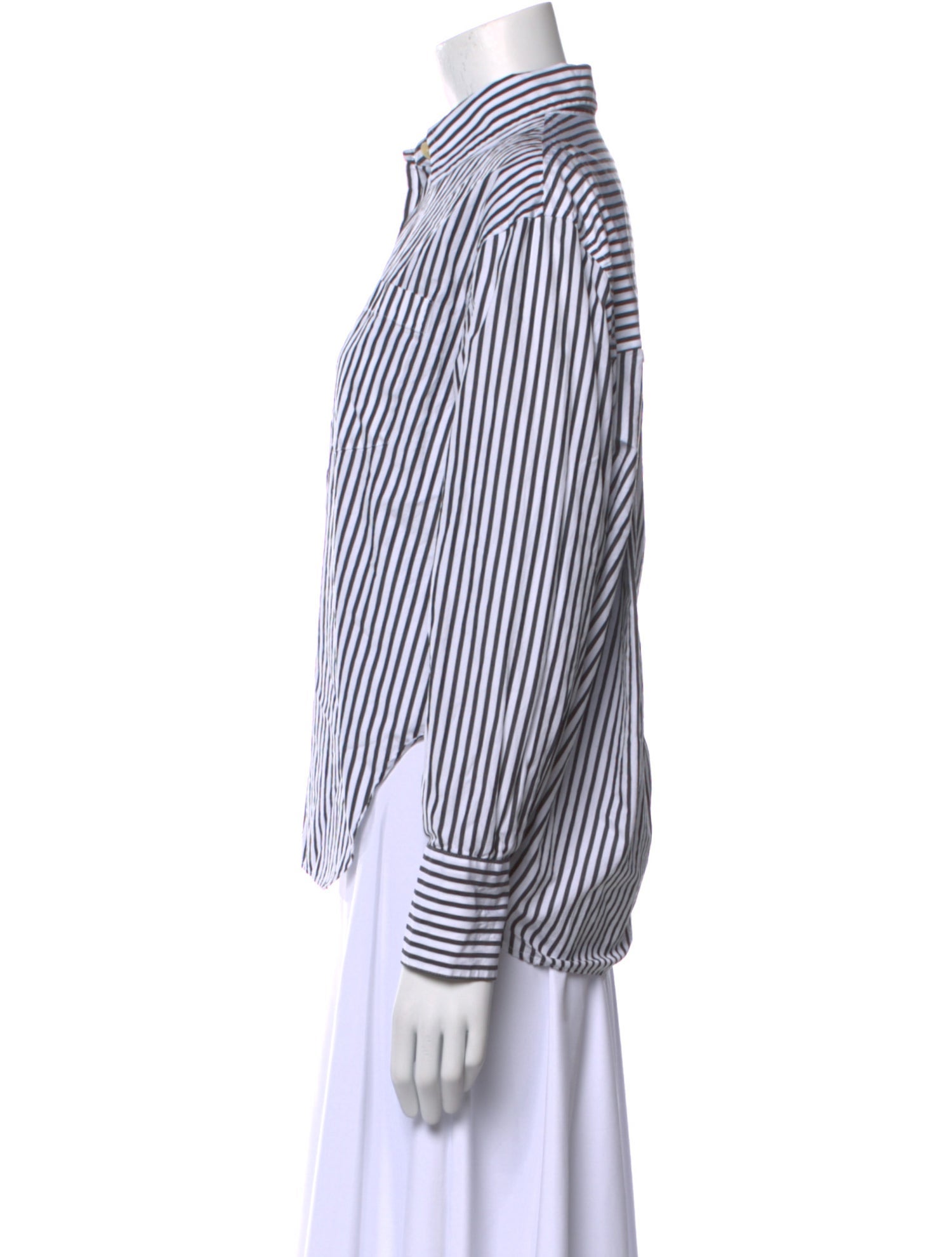 Maria McManus Striped Long Sleeve Button-Up Top