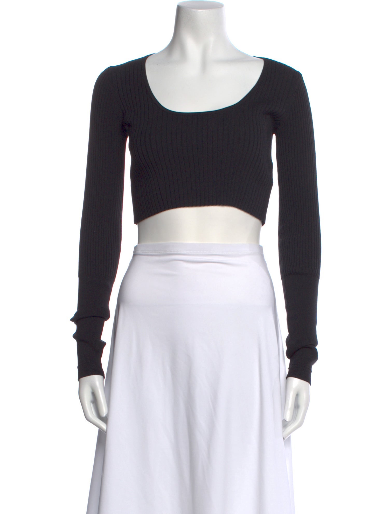 Maria McManus Scoop Neck Long Sleeve Crop Top