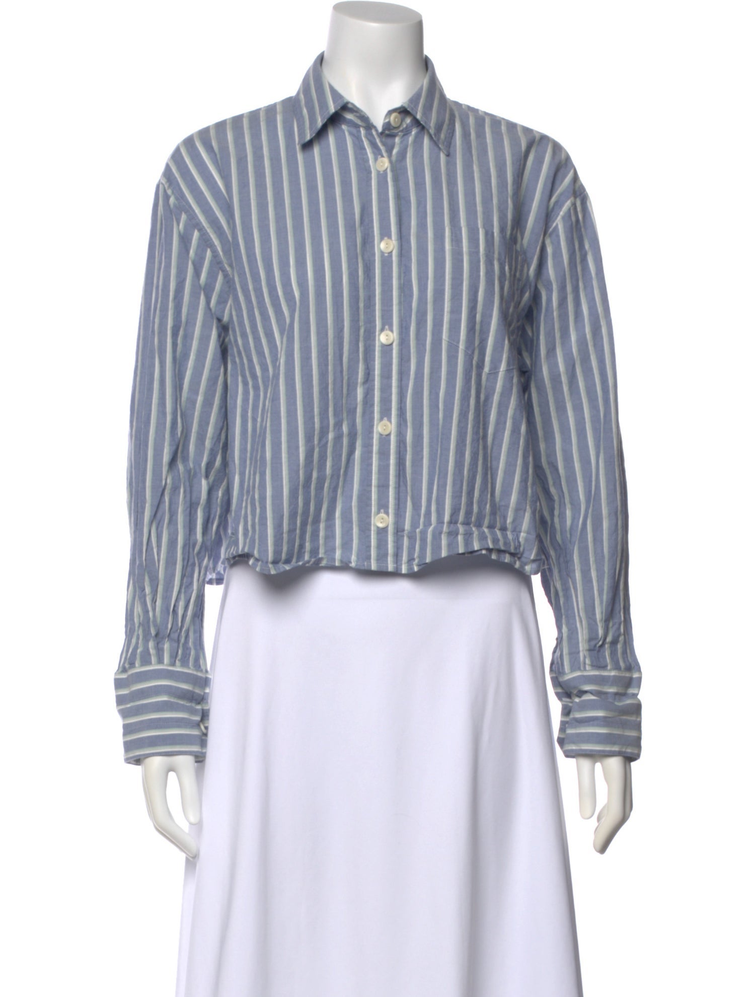 Maria McManus Striped Long Sleeve Button-Up Top