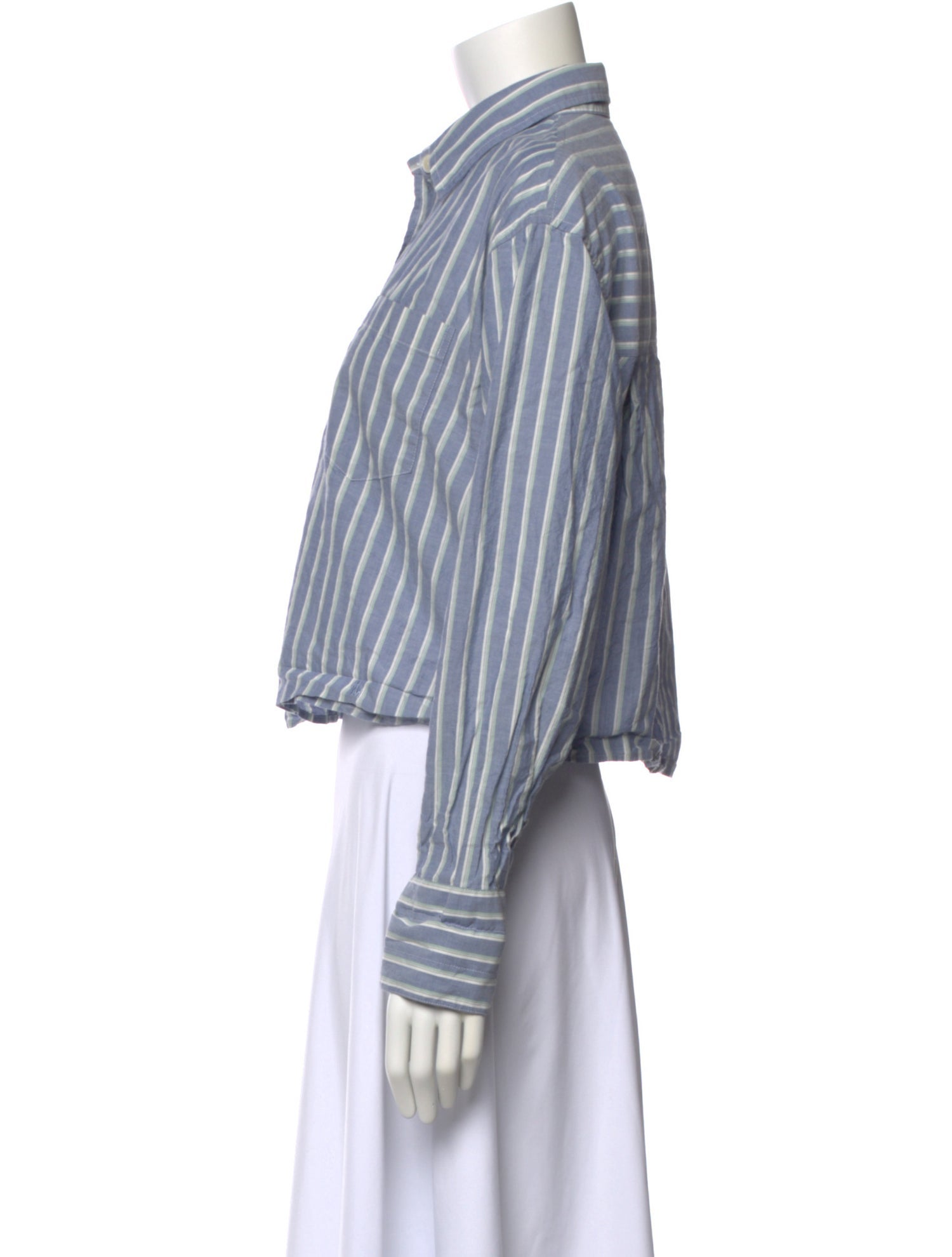Maria McManus Striped Long Sleeve Button-Up Top