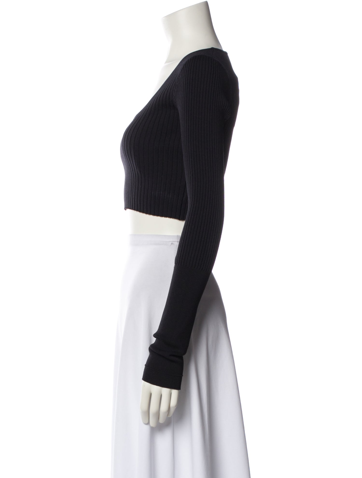 Maria McManus Scoop Neck Long Sleeve Crop Top