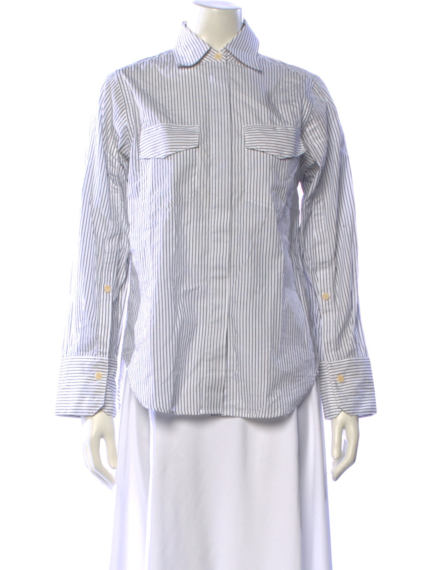 Maria McManus Striped Long Sleeve Button-Up Top