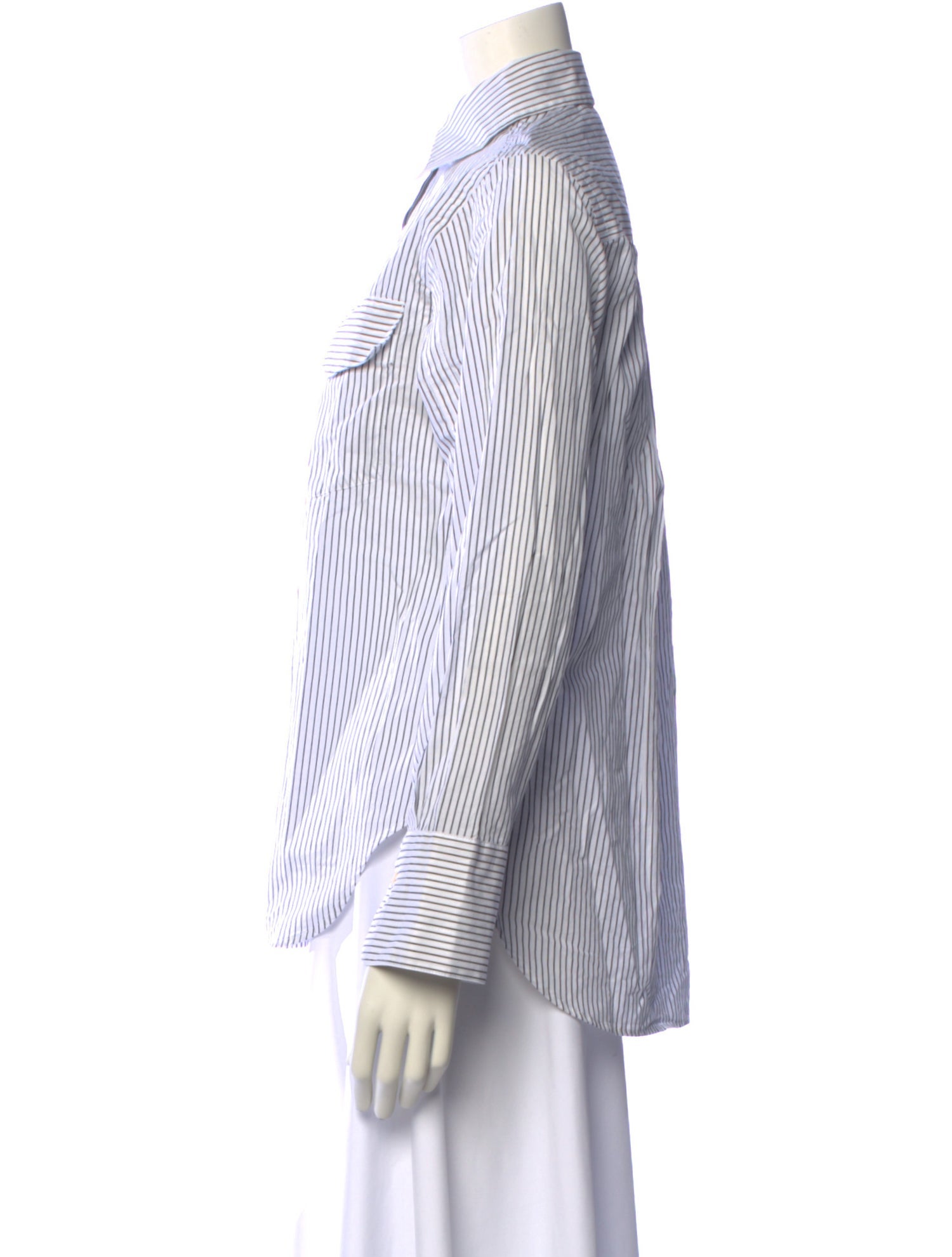 Maria McManus Striped Long Sleeve Button-Up Top