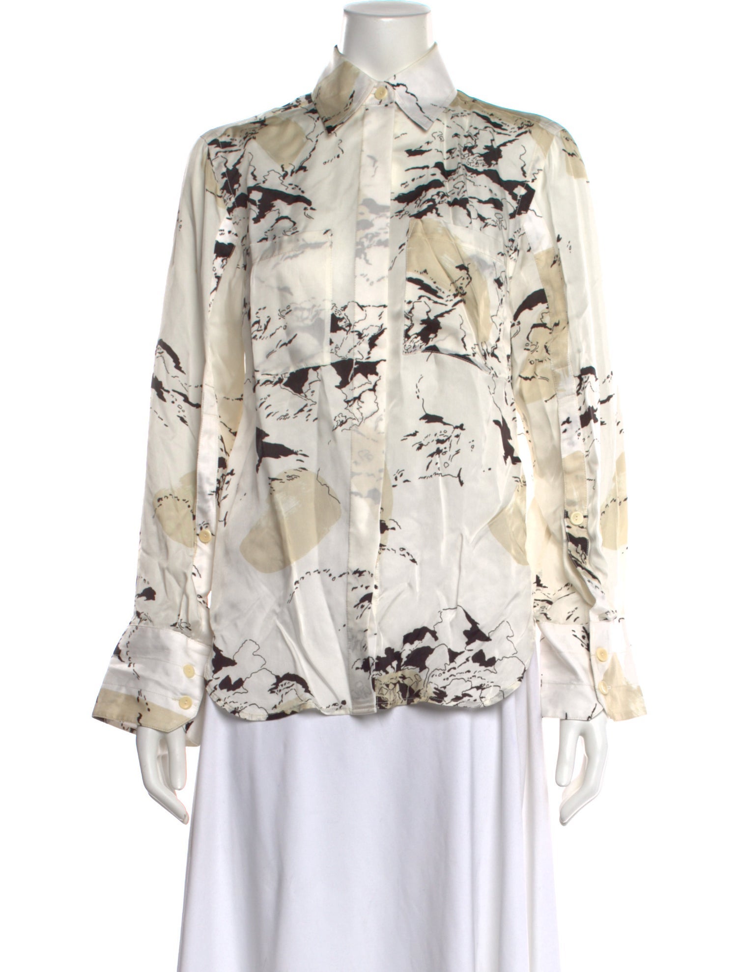 Maria McManus Patterned Long Sleeve Button-Up Top