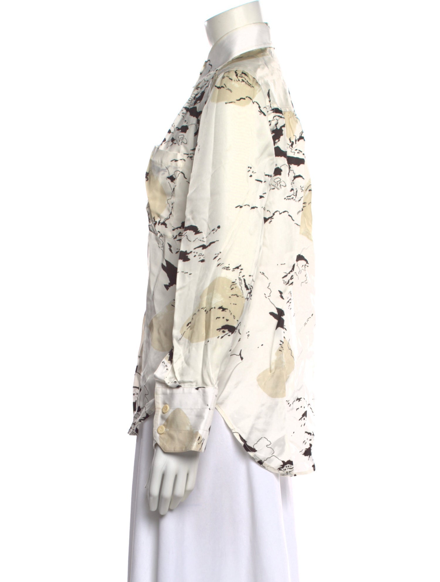 Maria McManus Patterned Long Sleeve Button-Up Top