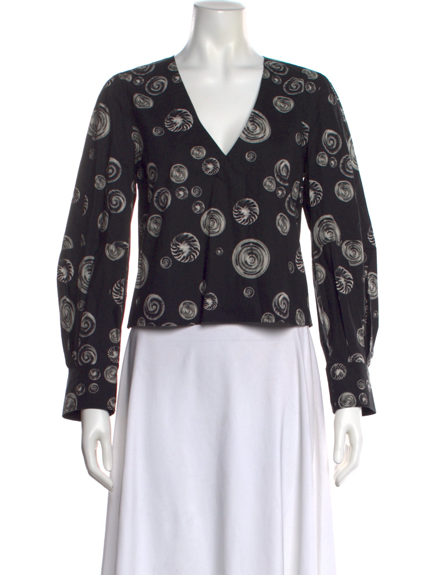 Maria McManus Patterned V-Neck Blouse