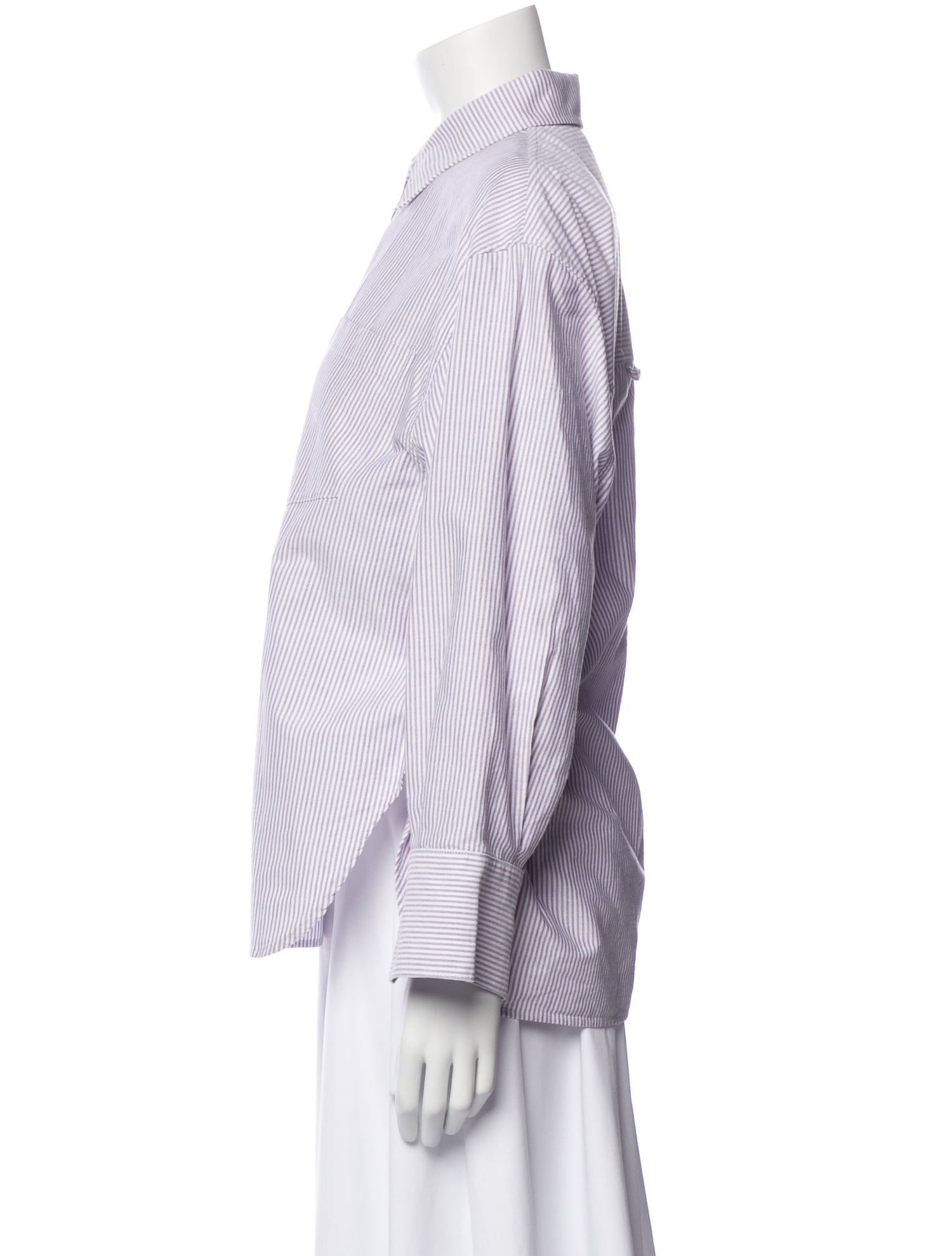 Maria McManus Striped Long Sleeve Button-Up Top