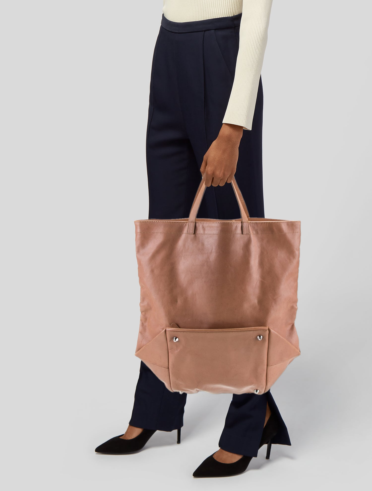 バッグ Maison Martin Margiela Tote Maison Martin Margiela x H&M Leather Tote - Neutrals Totes