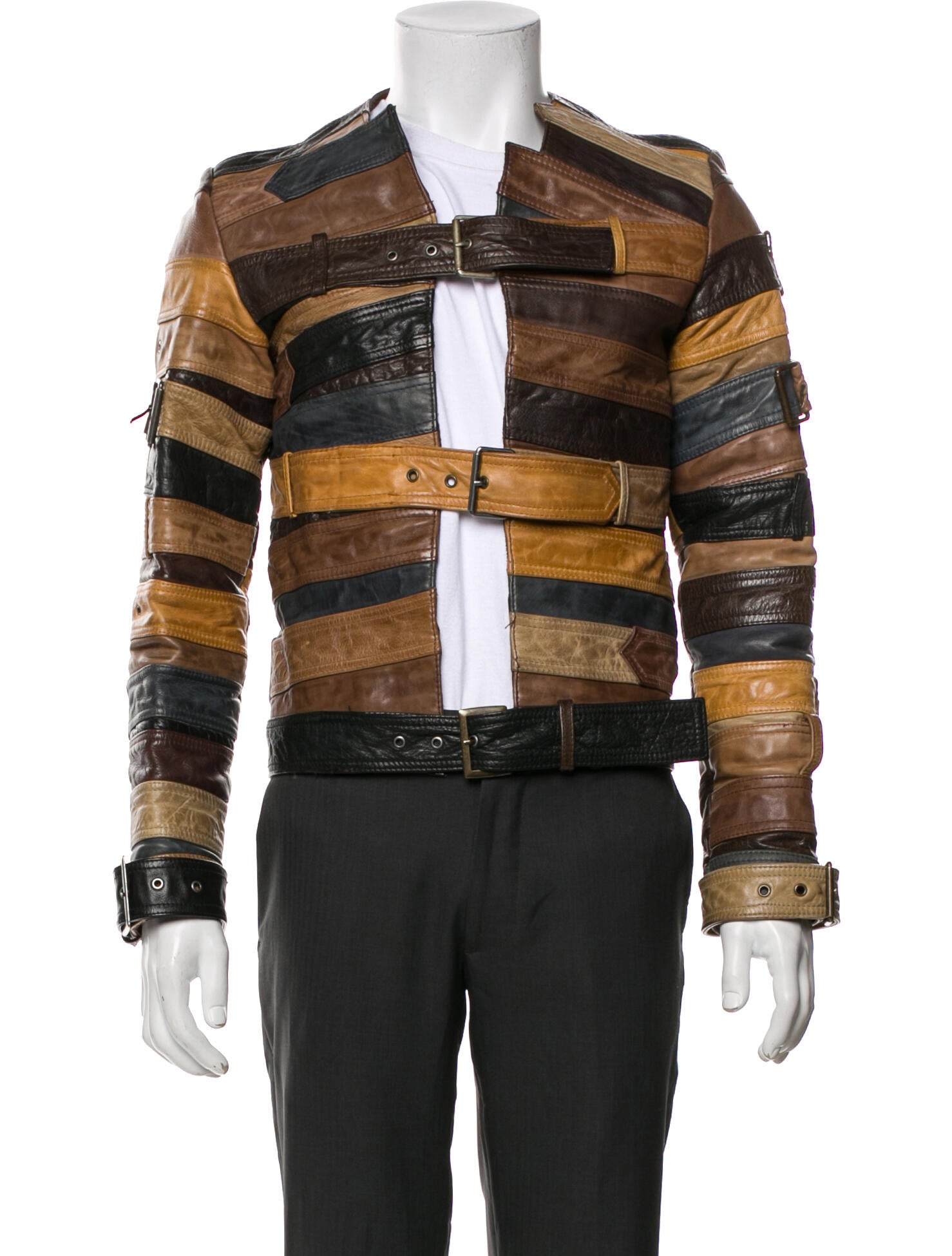 Maison Martin Margiela x H&M Leather Striped Puffer Coat
