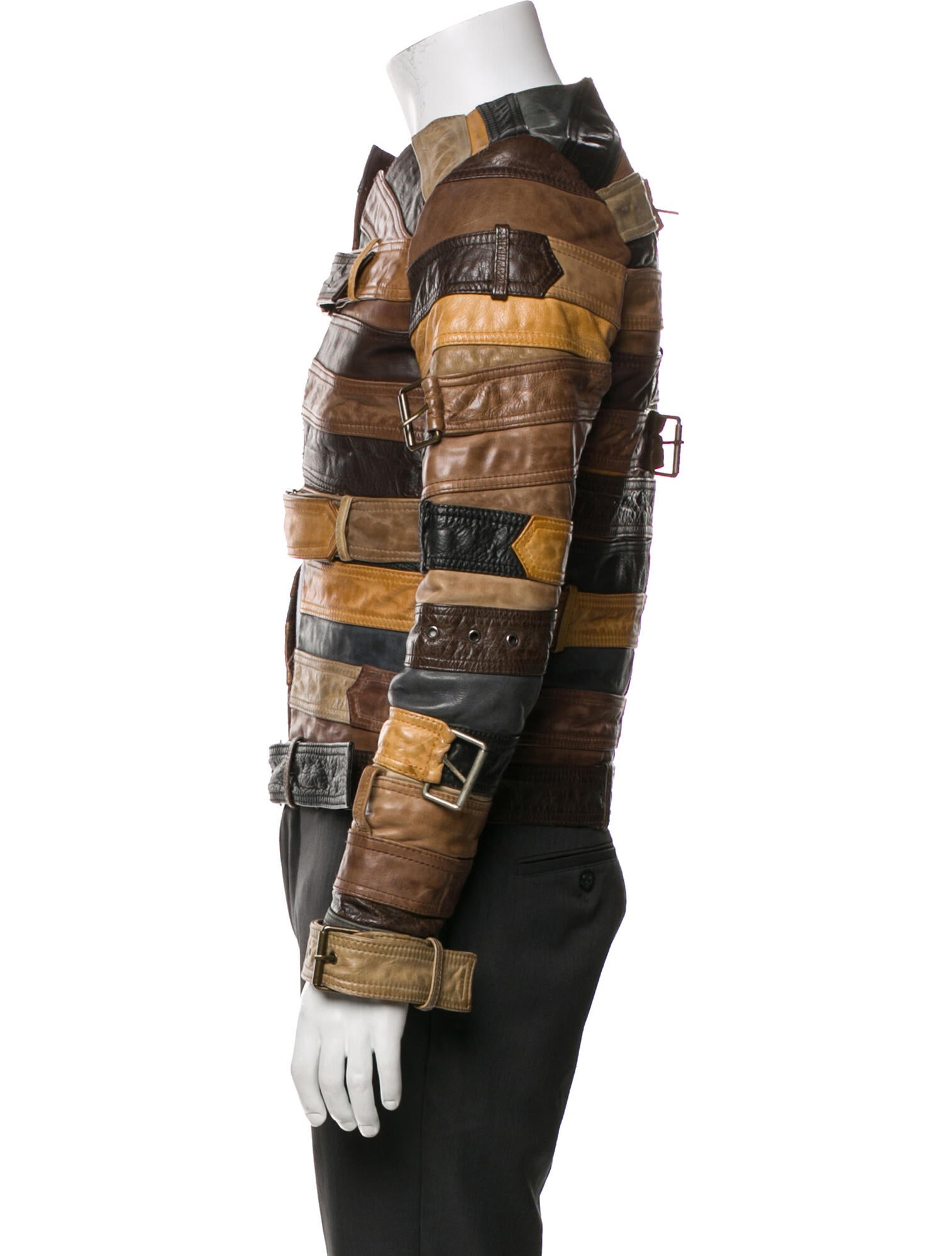 Maison Martin Margiela x H&M Leather Striped Puffer Coat