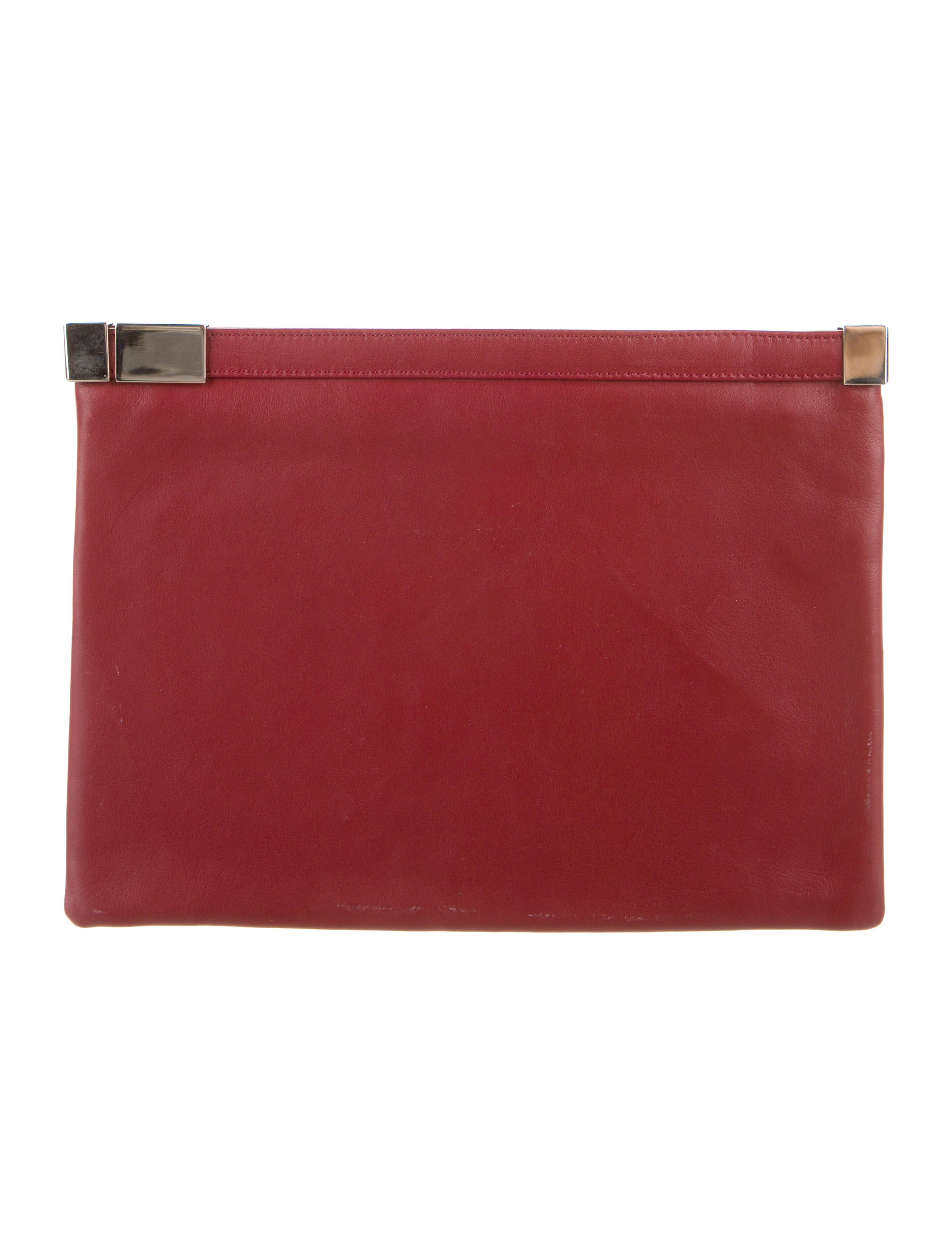 Maison Martin Margiela Leather Clutch Bag Red Clutches, Handbags