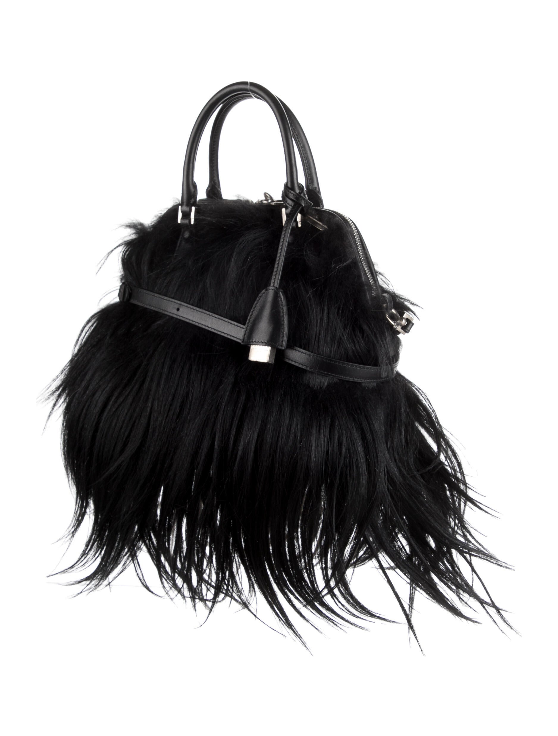 Maison Martin Margiela Kidassia Fur 5AC Bag - Black Handle Bags