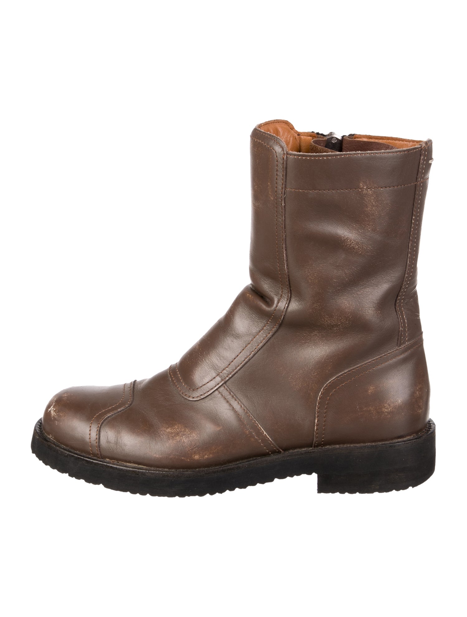 margiela scuffed combat boots