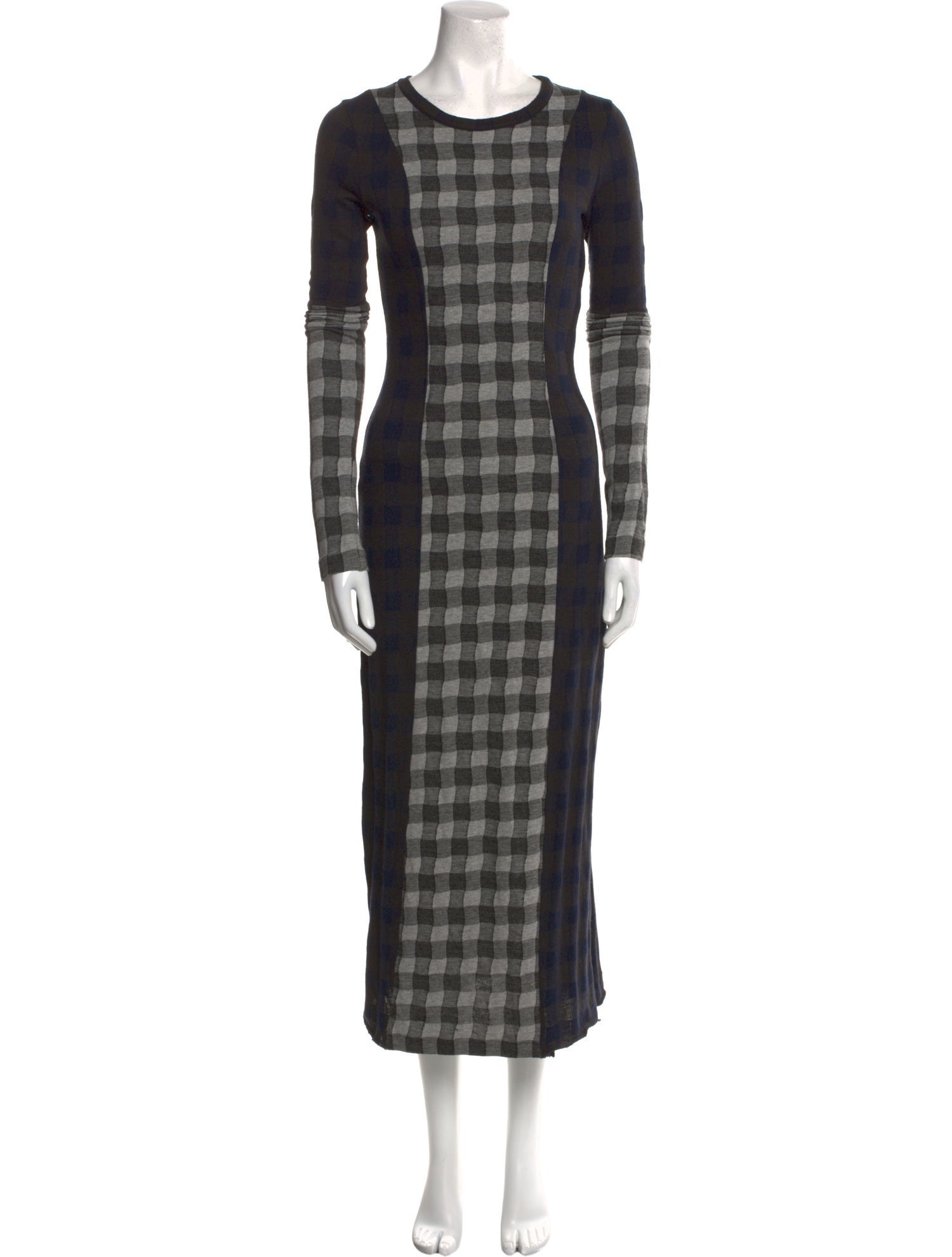 Maison Martin Margiela Plaid Print Long Dress