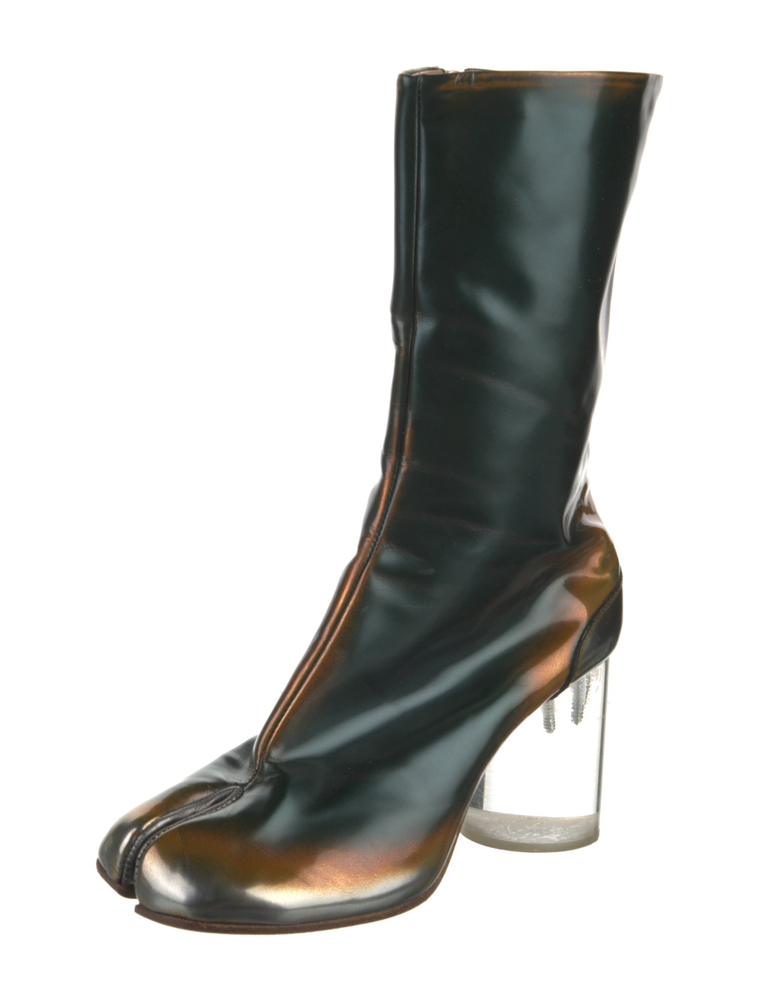 Maison Martin Margiela Patent Leather Printed Boots