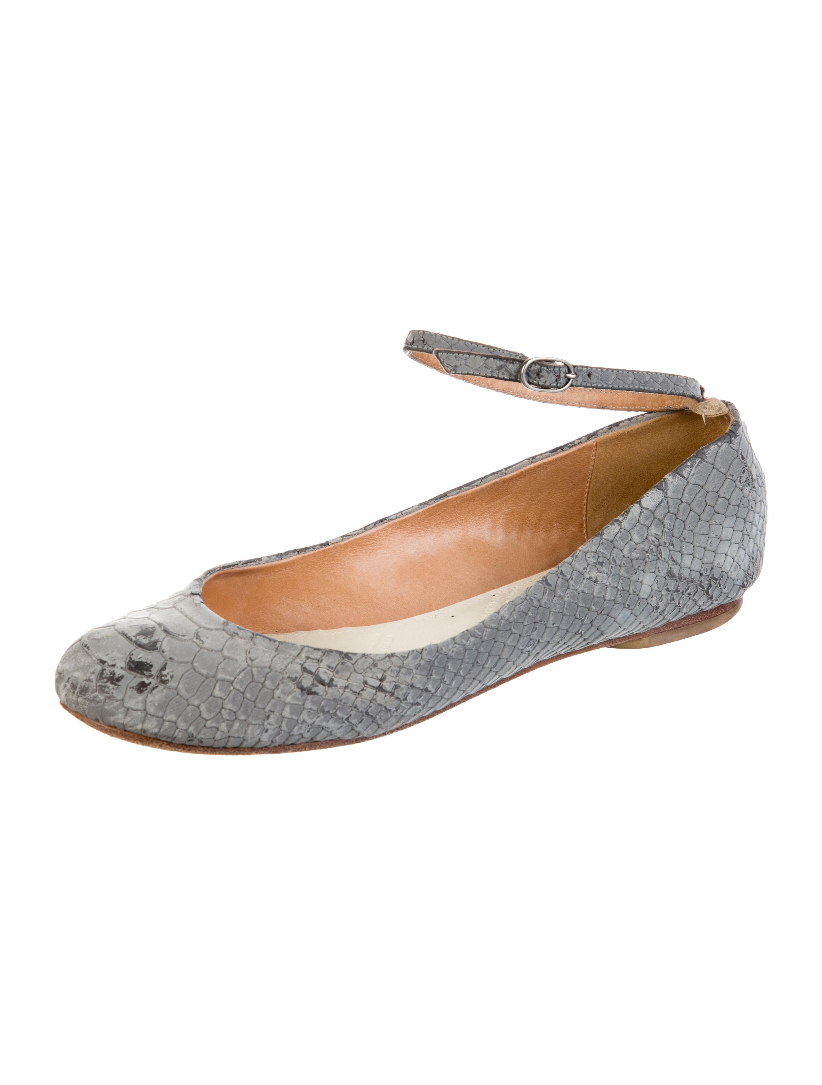 Maison Martin Margiela Leather Animal Print Ballet Flats