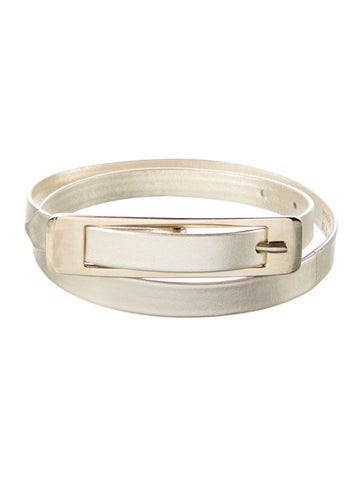 Pre-owned Maison Margiela Skinny Leather Waist Belt In Gold