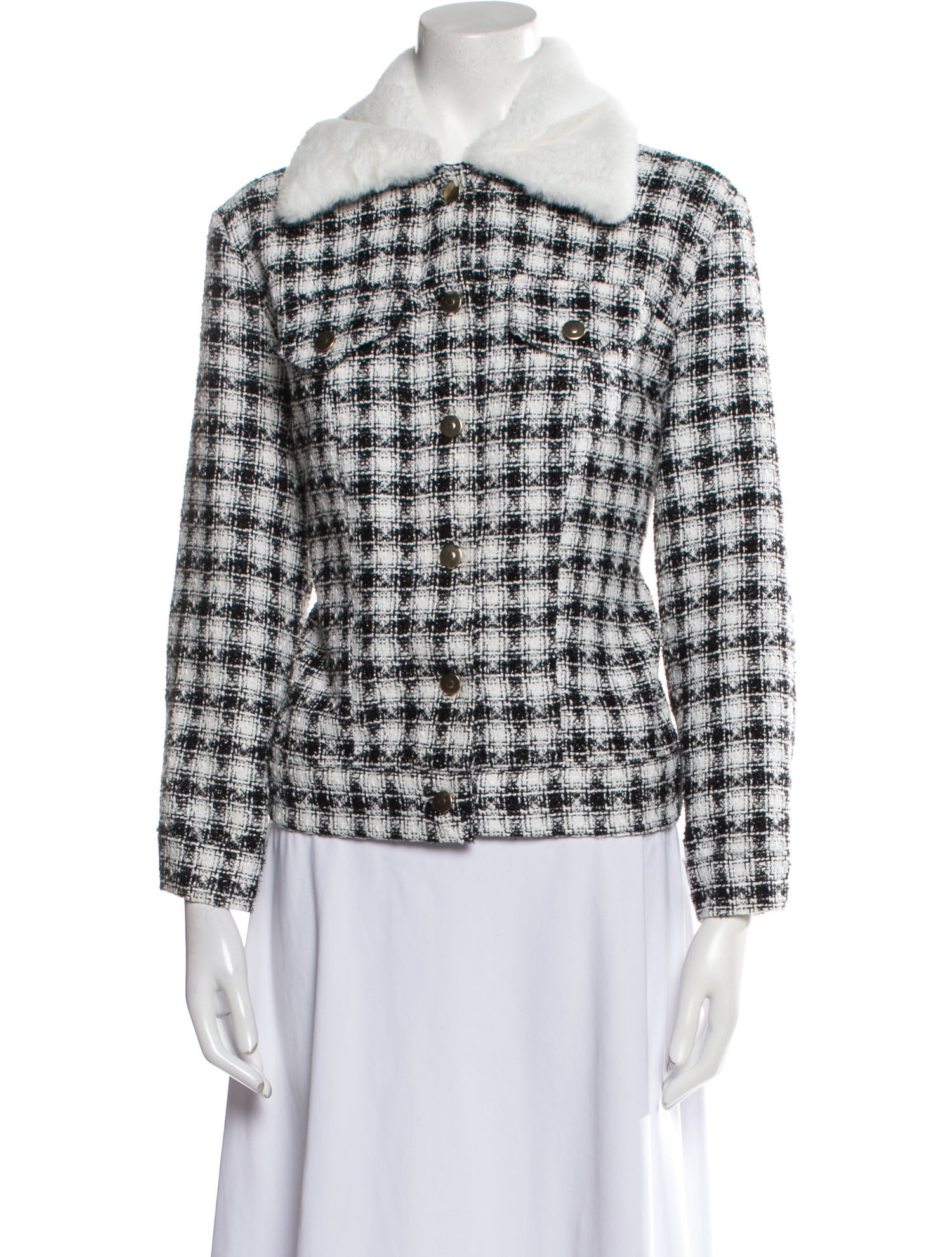 Madison Maison Houndstooth Print Evening Jacket
