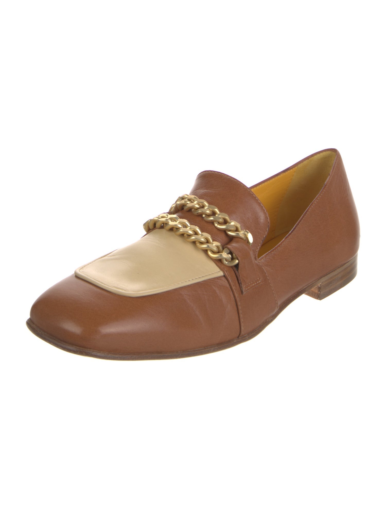 Madison Maison Leather Chain-Link Accents Loafers
