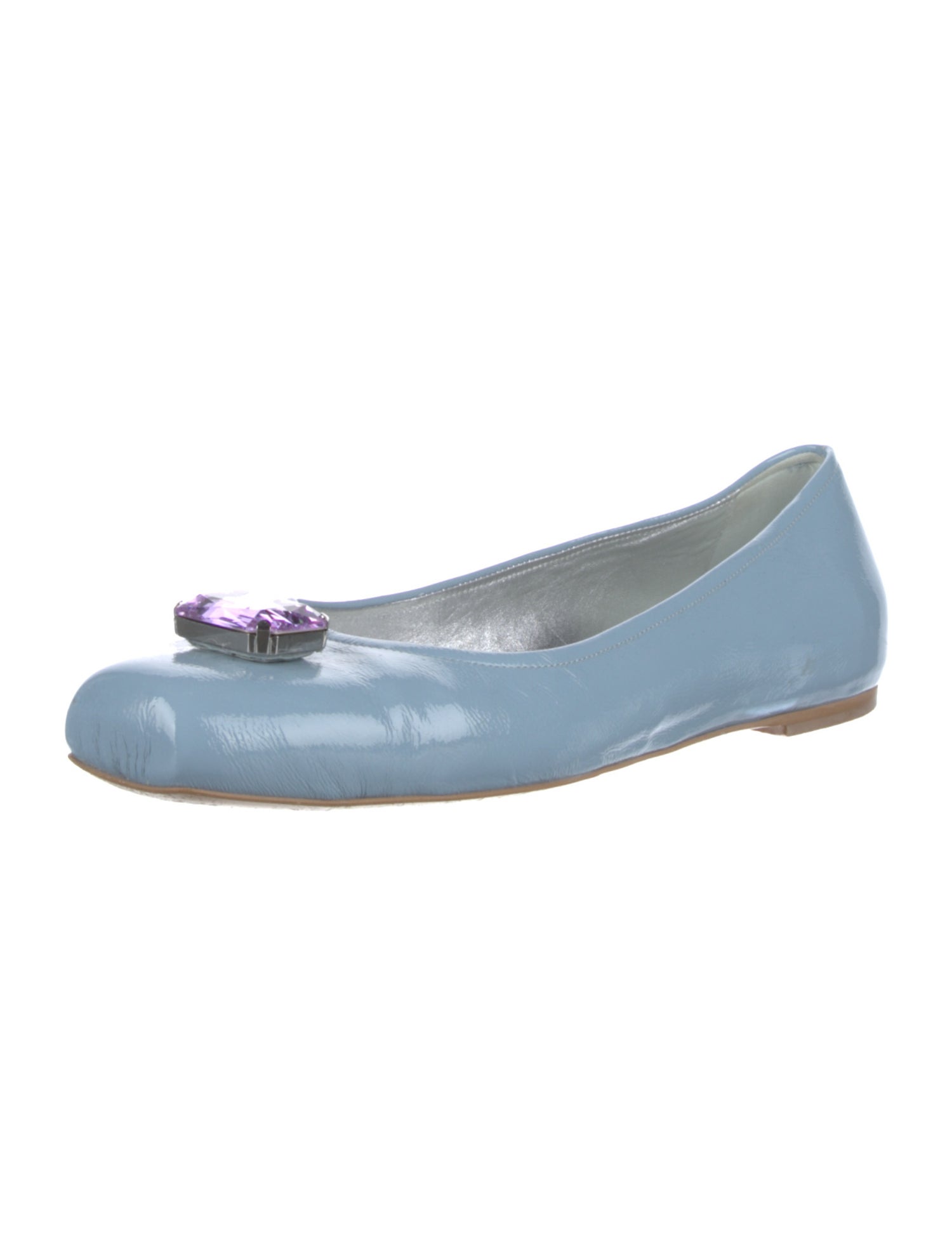 Madison Maison Patent Leather Crystal Embellishments Ballet Flats