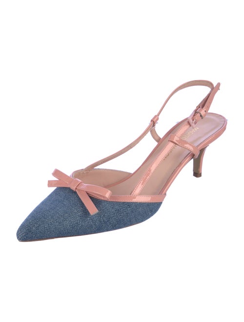 Madison Maison Denim Colorblock Pattern Slingback Pumps