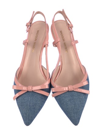 Madison Maison Denim Colorblock Pattern Slingback Pumps