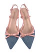 Madison Maison Denim Colorblock Pattern Slingback Pumps
