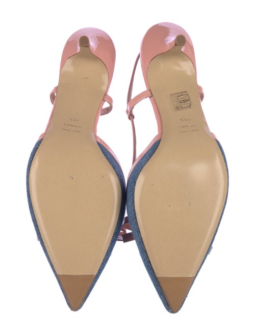 Madison Maison Denim Colorblock Pattern Slingback Pumps