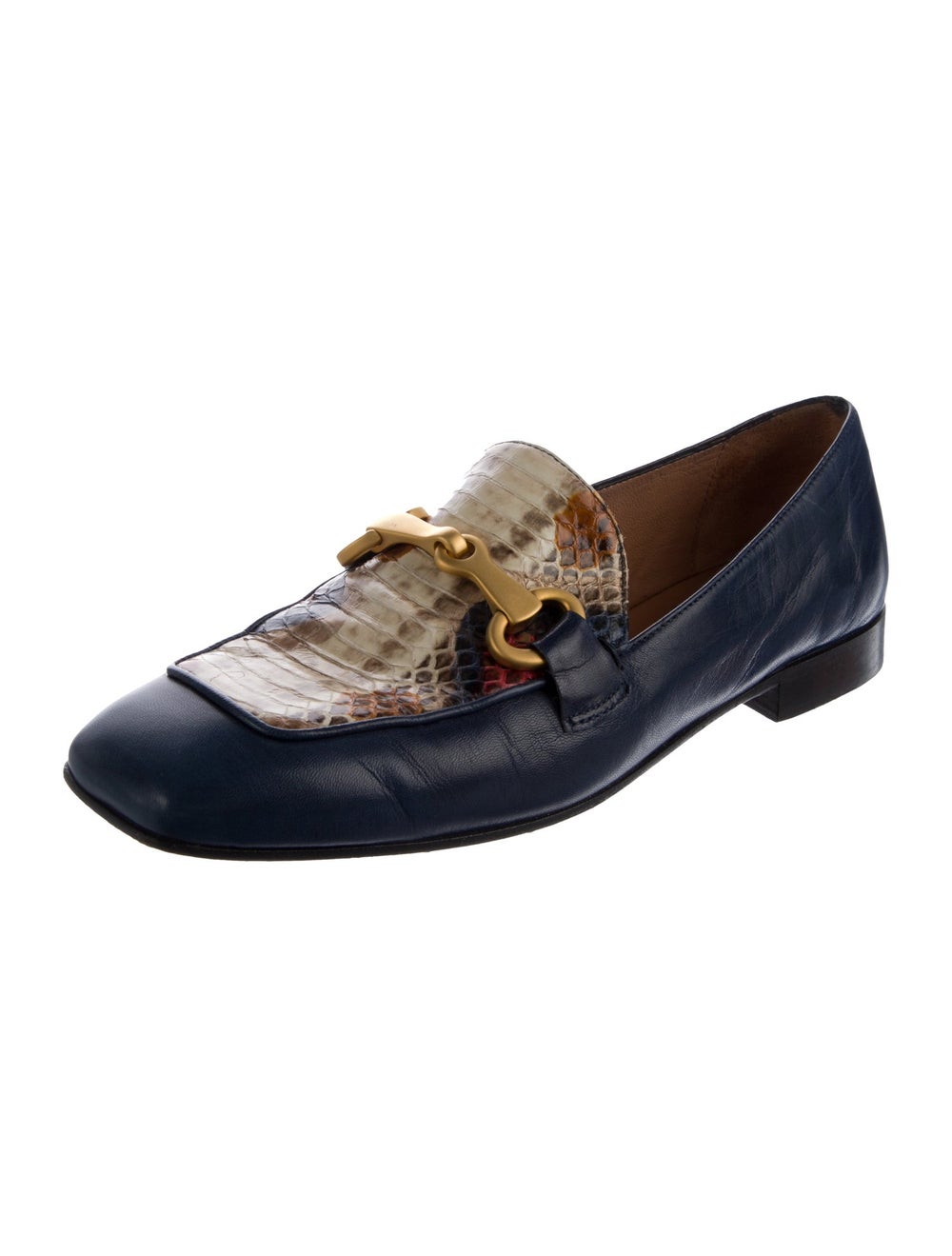 Madison Maison Leather Loafers Blue Python Trim S… - image 2