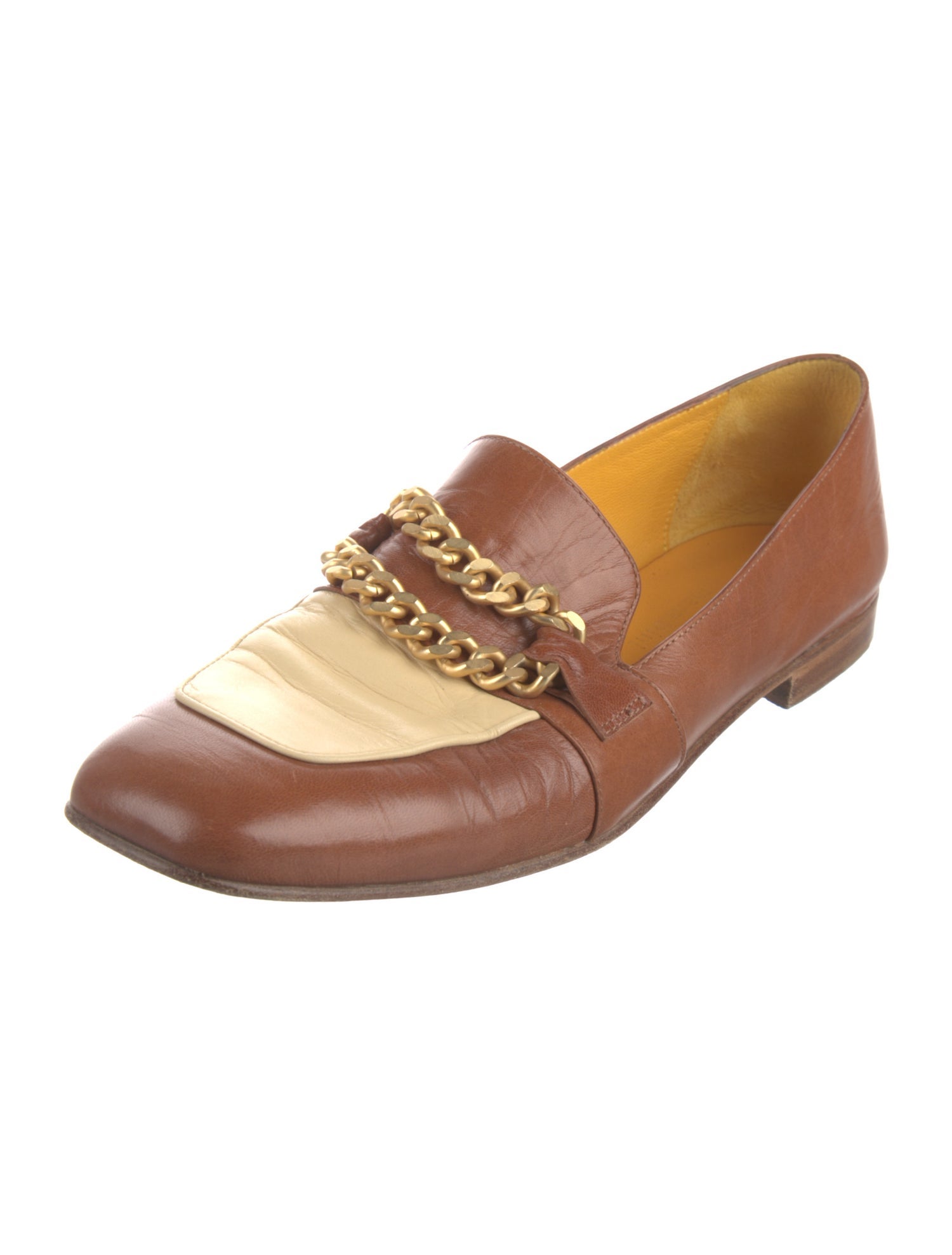 Madison Maison Leather Chain-Link Accents Loafers