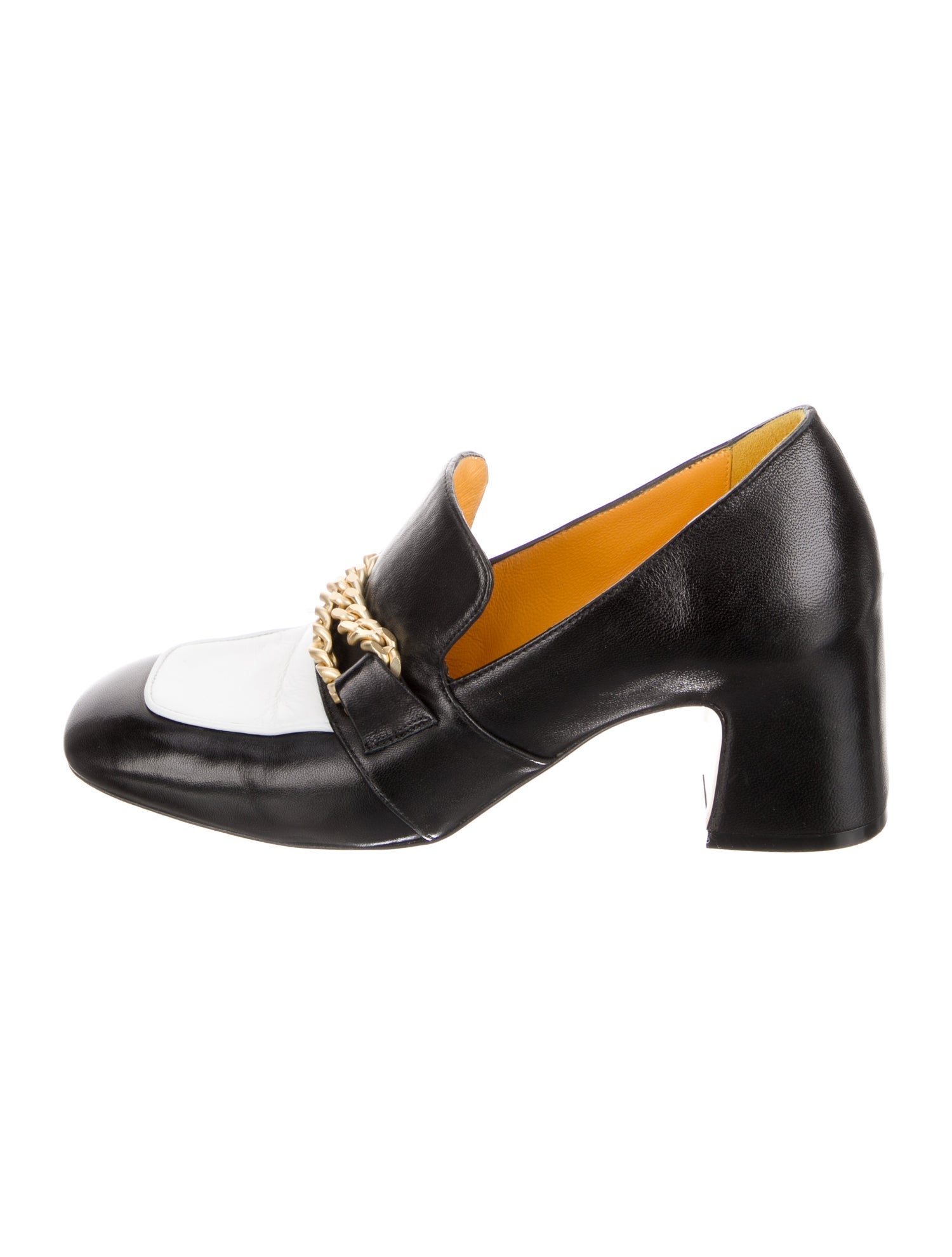 Madison Maison Leather Chain-Link Accents Pumps