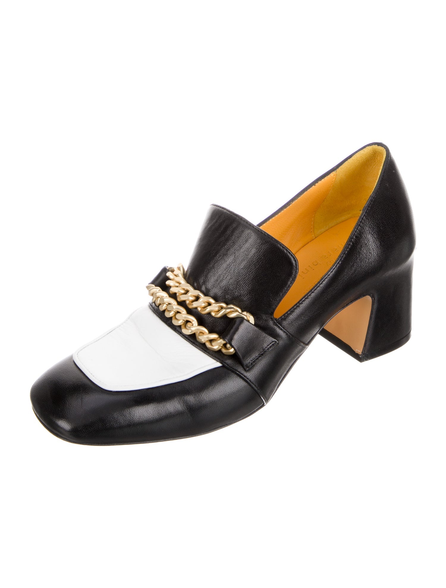 Madison Maison Leather Chain-Link Accents Pumps