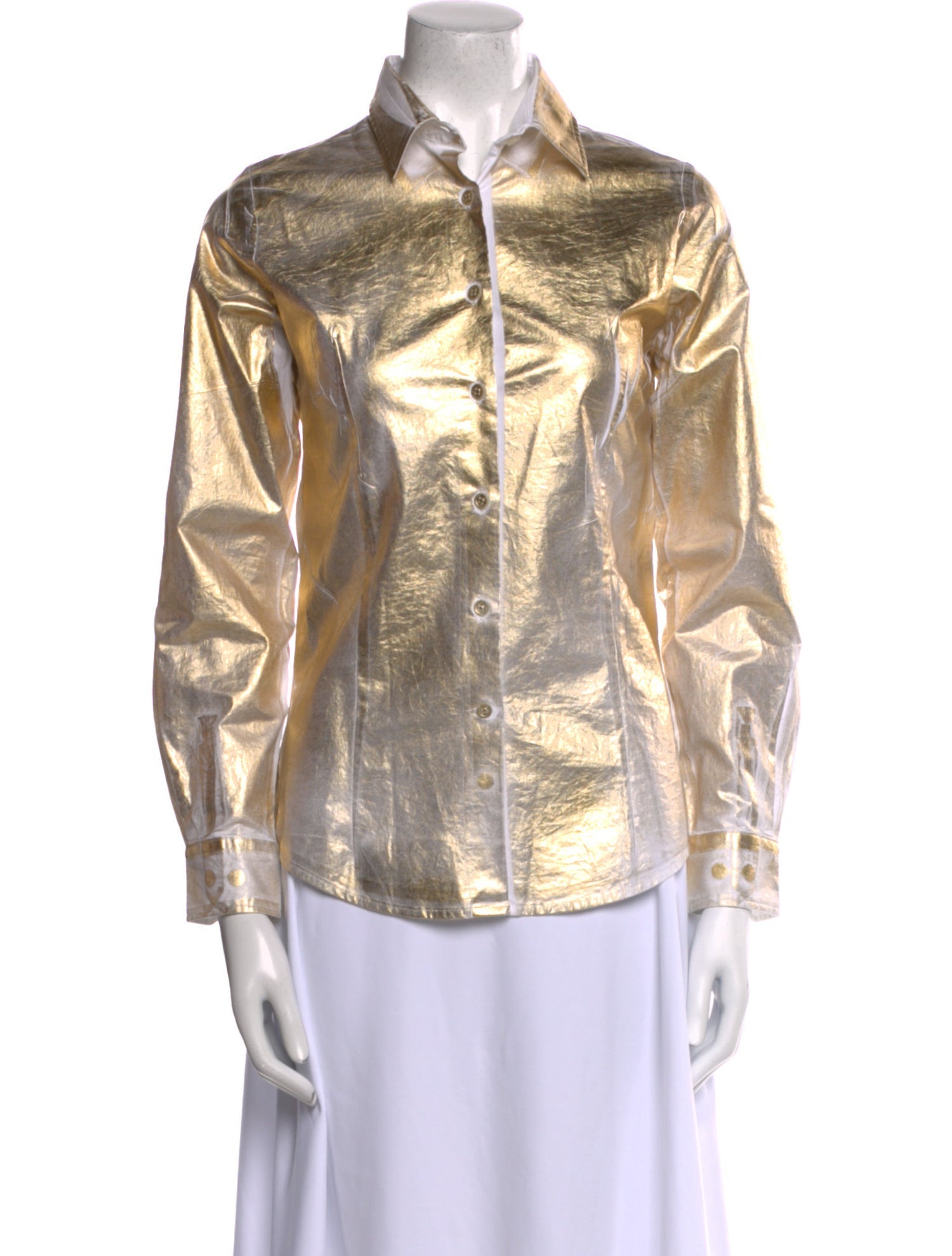 Madison Maison Printed Long Sleeve Button-Up Top